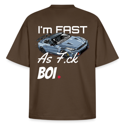 T-shirt unisexe épais coupe boxy Stanley/Stella - Fast AF - marron foncé