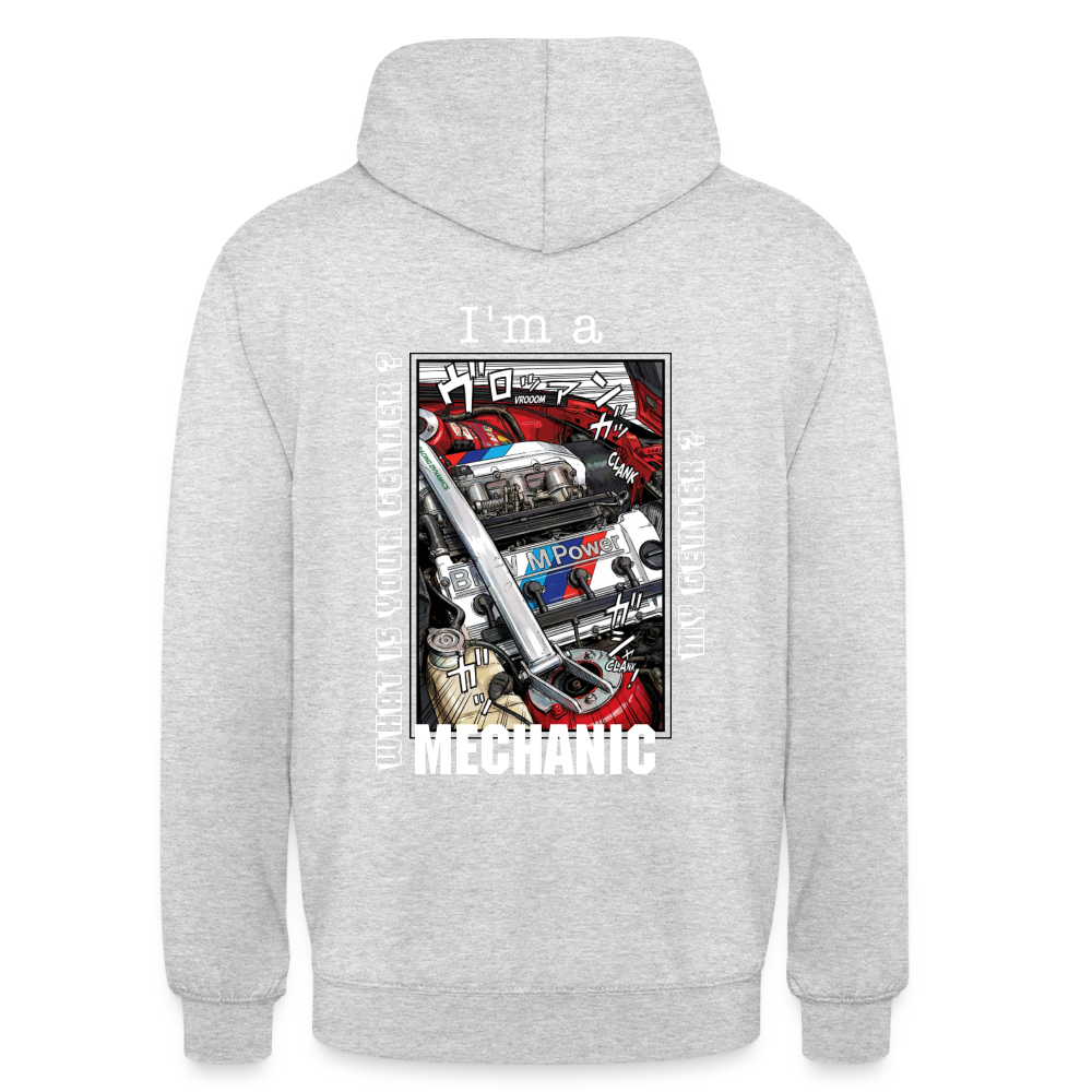 Sweat-shirt à capuche unisexe - Mechanic - gris clair chiné