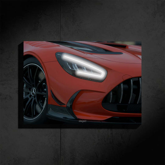 Mercedes AMG GTR Black Series NEON-Poster (weiße LED)
