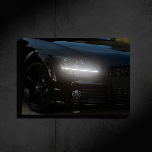 Poster NÉON Audi TTS noir (LED blanche) - Fan Edition