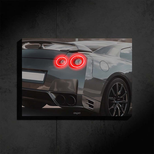 Poster NÉON Nissan GTR R35 (LED rouge) - Fan Édition