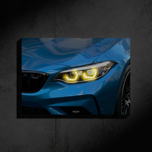 Poster NÉON BMW M2 Compétition (LED jaune) - Première Edition