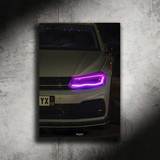 NEON Volkswagen Polo Poster (Purple LED) - Fan Edition