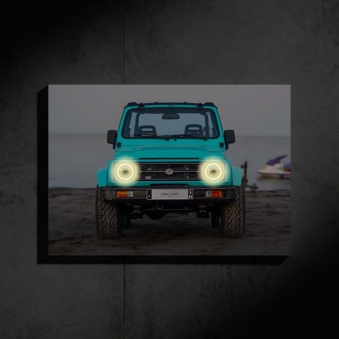 Poster NÉON Suzuki Samurai (LED blanc chaud) - Fan Edition