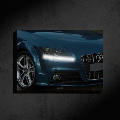 poster métallique audi tts avec néon led