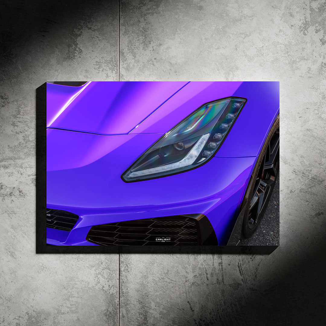 poster métallique chevrolet C7 ZR1 avec néon led