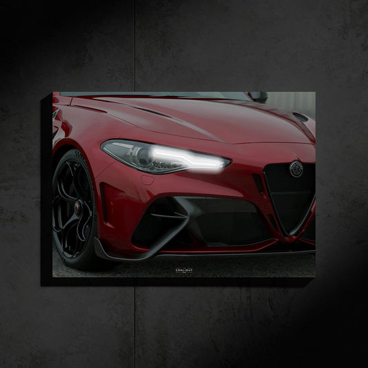poster métallique alfa romeo guila gta red avec néon led