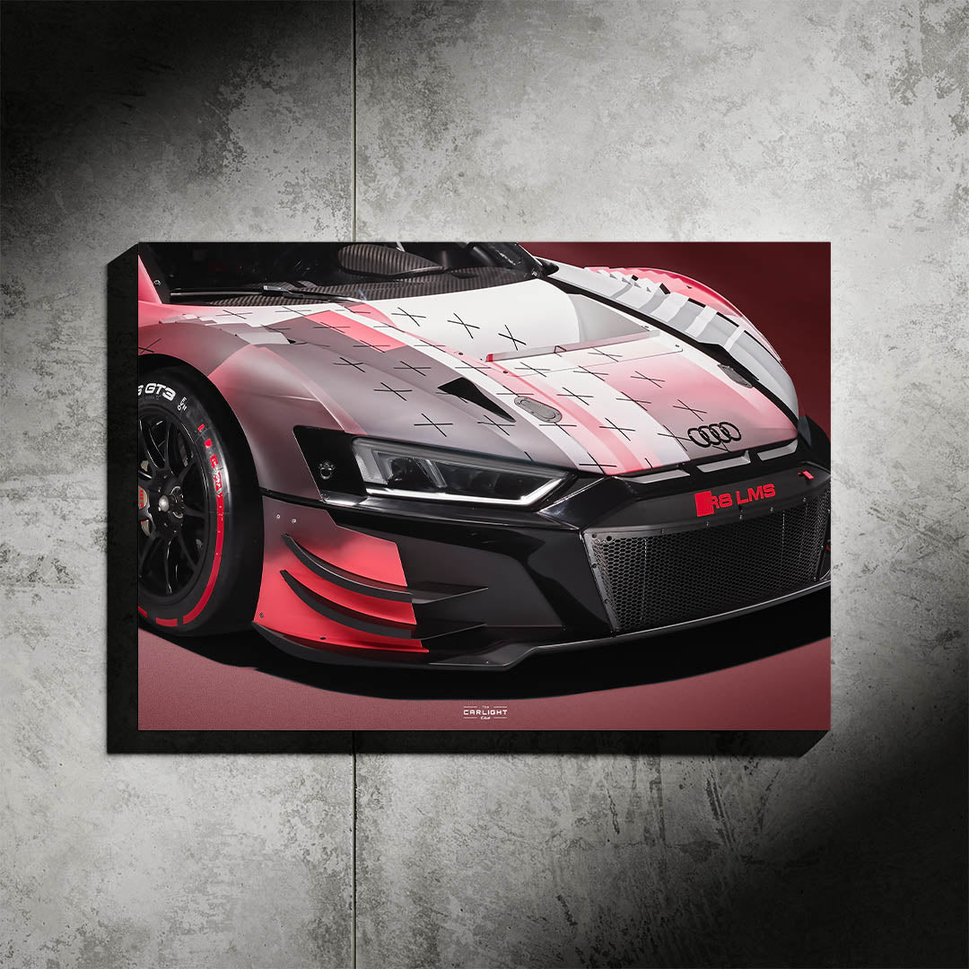 poster métallique audi r8 gt3 avec néon led