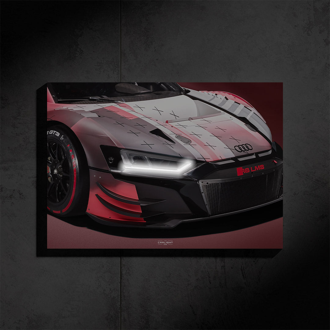 poster métallique audi r8 GT3 avec néon led