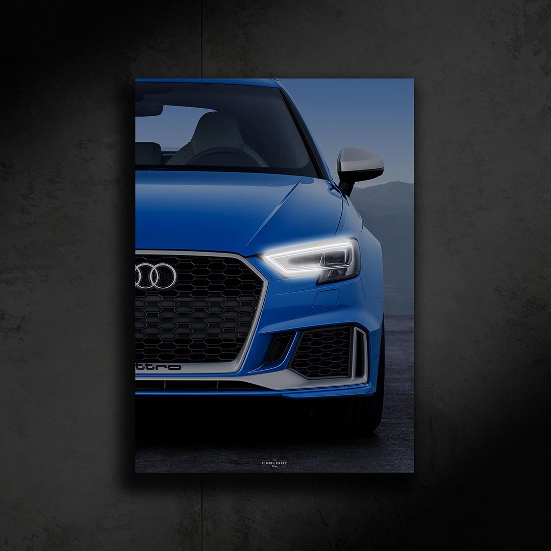 poster métallique audi rs3 sportback avec néon led