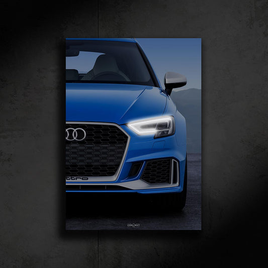 poster métallique audi rs3 sportback avec néon led