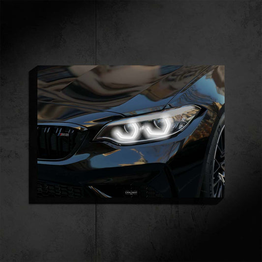 poster métallique bmw m2 compétition avec néon led