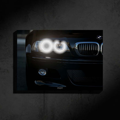 poster métallique bmw m3 e36 avec néon led
