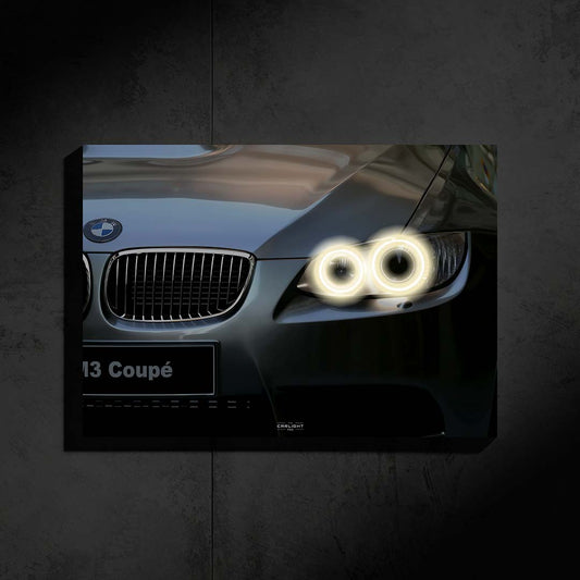poster métallique bmw m3 e92 v8 avec néon led