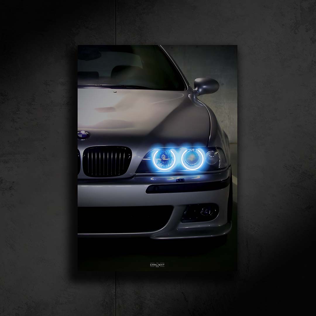 poster métallique bmw m5 e39 avec néon led