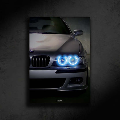 poster métallique bmw m5 e39 avec néon led