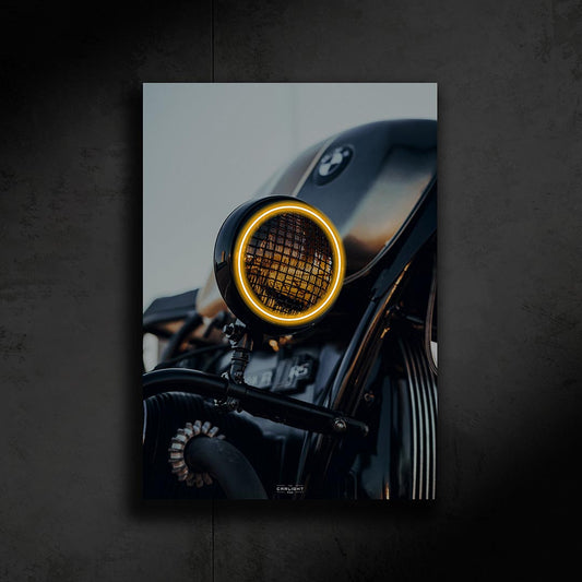 poster métallique bmw r65 avec néon led