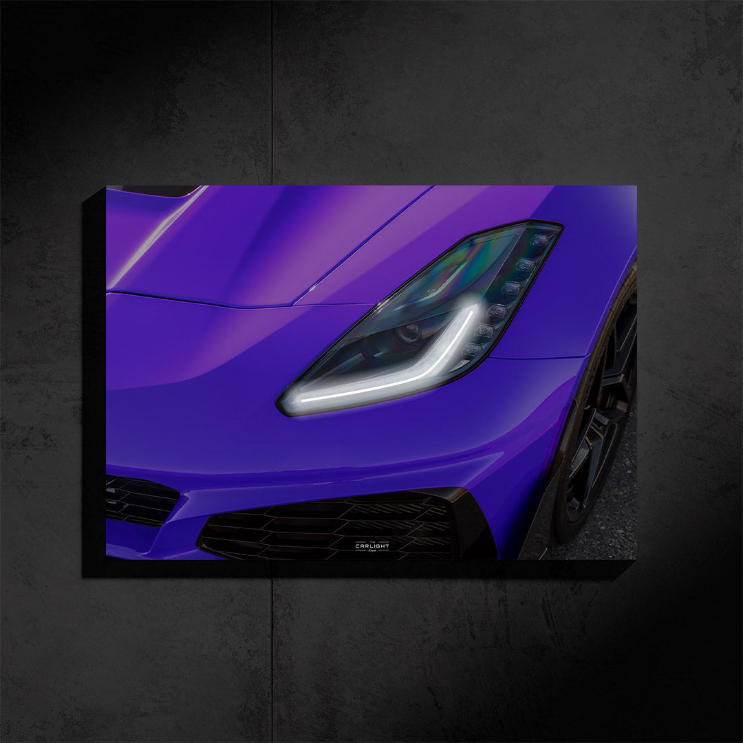 poster métallique chevrolet corvette zr1 avec néon led