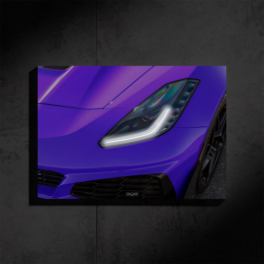 poster métallique chevrolet corvette zr1 avec néon led