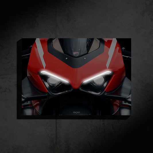 poster métallique Ducati panigale v4r avec néon led