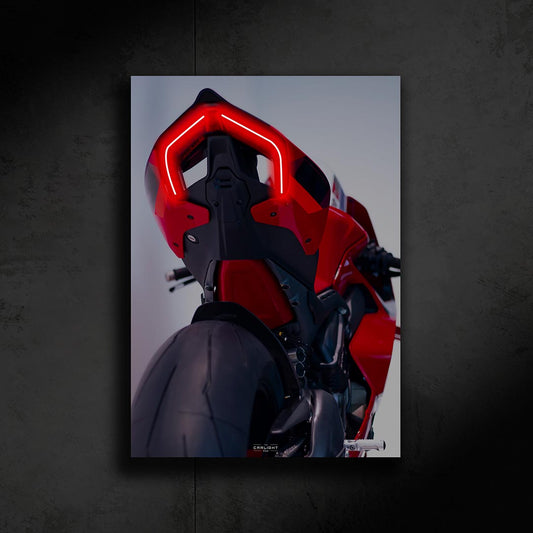 poster métallique ducati pannigale V4S avec néon led