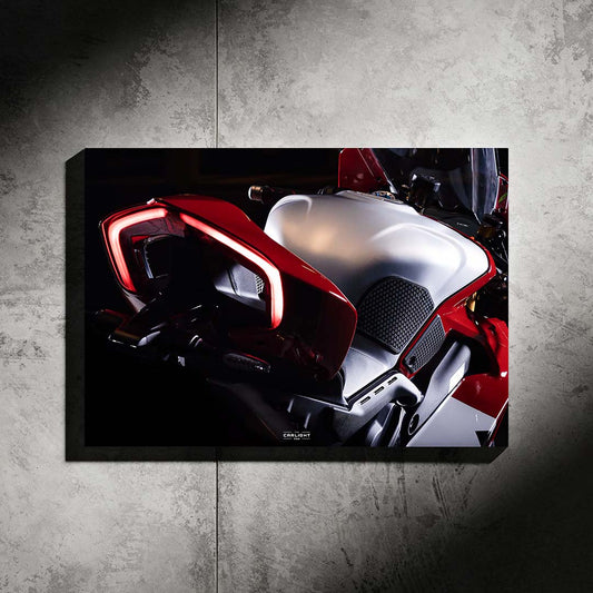 poster métallique ducati pannigale v4s avec néon led