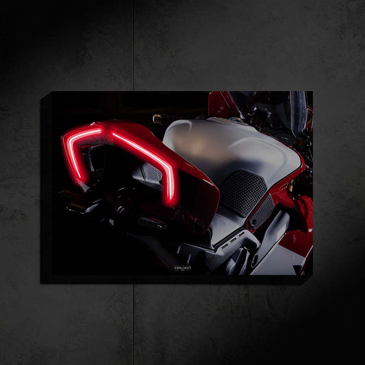 poster métallique ducati pannigale v4s avec néon led