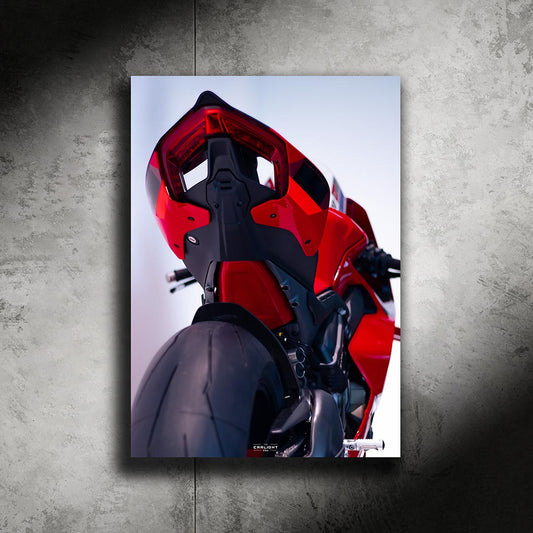 poster métallique ducati pannigale v4s avec néon led