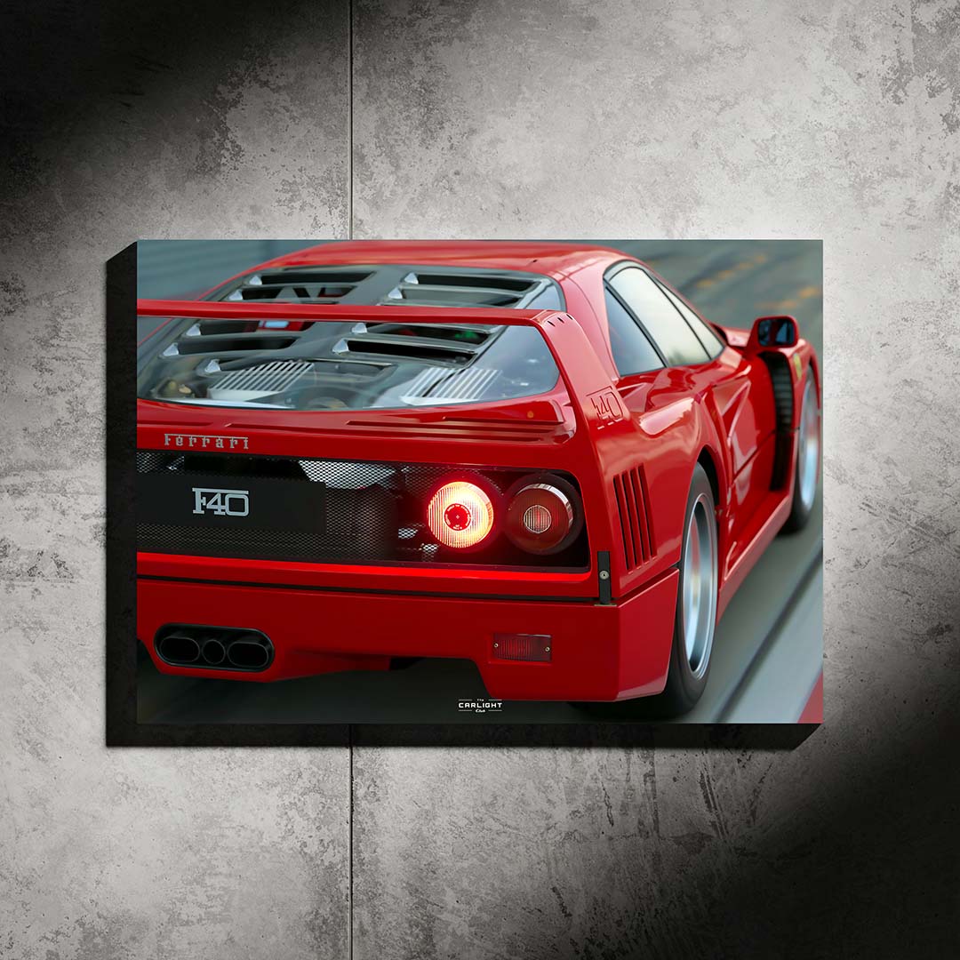 poster métallique ferrari F40 avec néon led