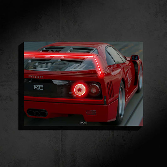 poster métallique ferrari f40 avec néon led