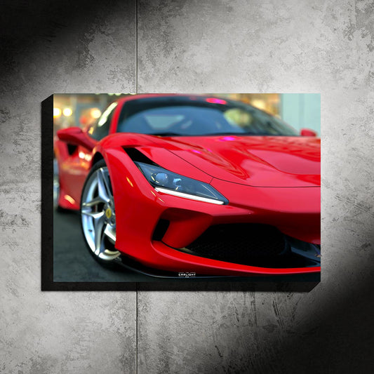 poster métallique ferrari f8 tributo avec néon led