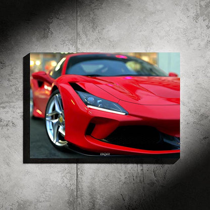 poster métallique ferrari f8 tributo avec néon led