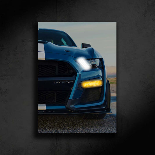 poster métallique ford mustang shelby gt500 avec néon led