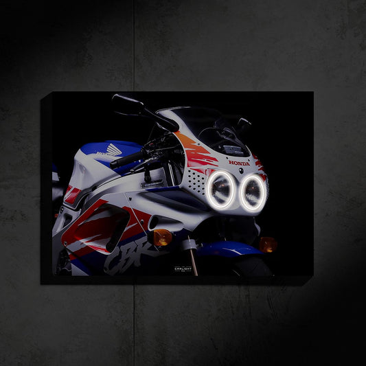 poster métallique honda cbr 900 fireblade rr avec néon led