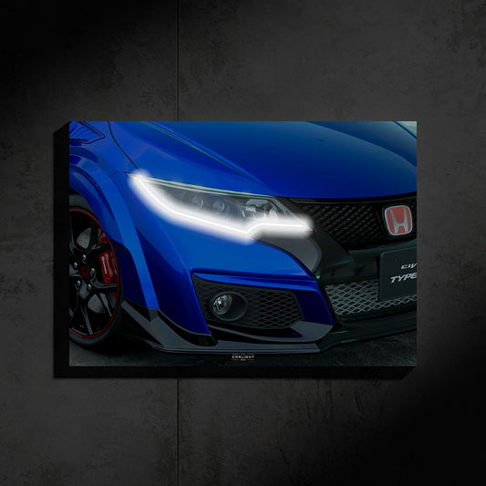 poster métallique honda civic type r fk2 avec néon led