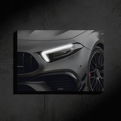 poster métallique mercedes a45s amg avec néon led