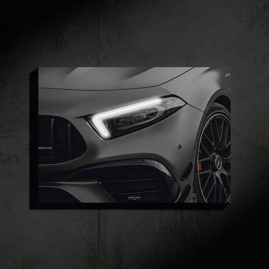 poster métallique mercedes a45s amg avec néon led