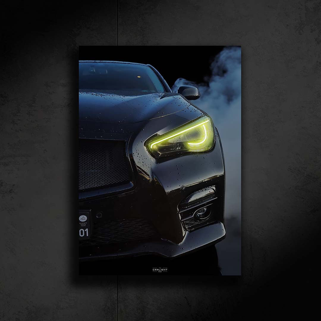 poster métallique infinity Q5 avec néon led