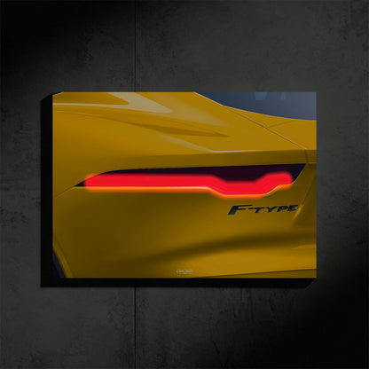 poster métallique jaguar f type avec néon led