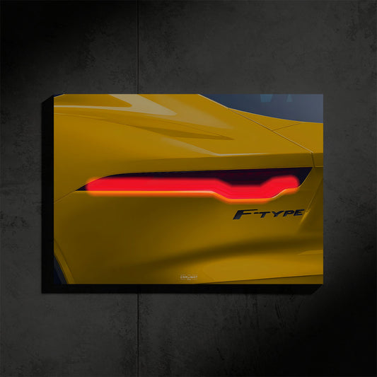 poster métallique jaguar f type avec néon led