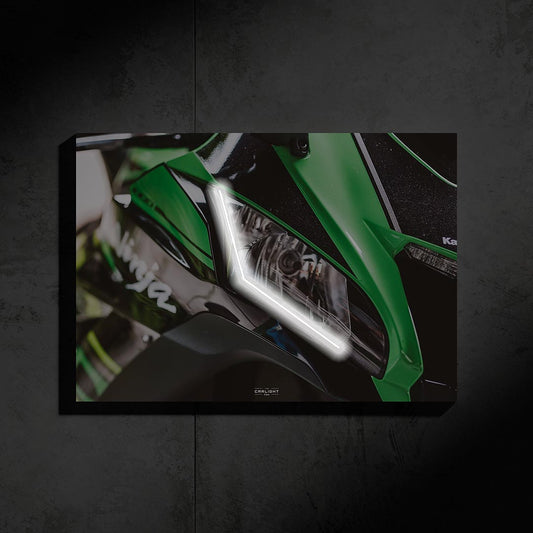 poster métallique kawasaki zx10r avec néon led