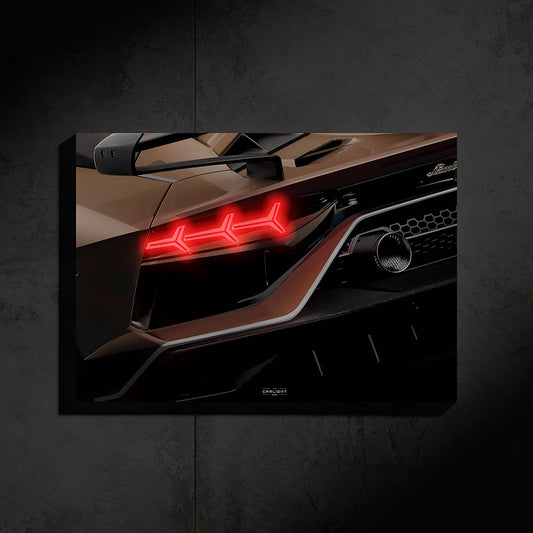 poster métallique lamborghini aventador svj avec néon led