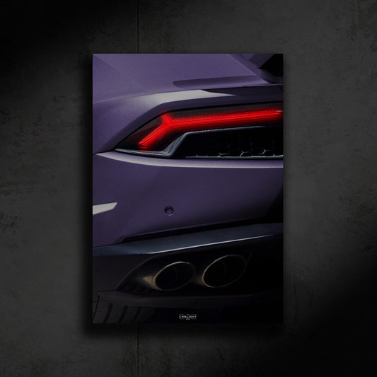 poster métallique lamborghini huracan avec néon led