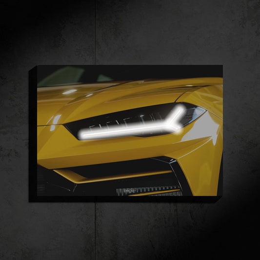 poster métallique lamborghini urus avec néon led