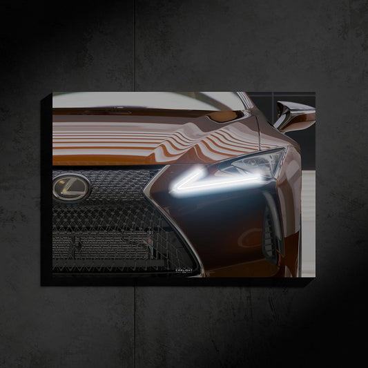 poster métallique lexus lc500 avec néon led
