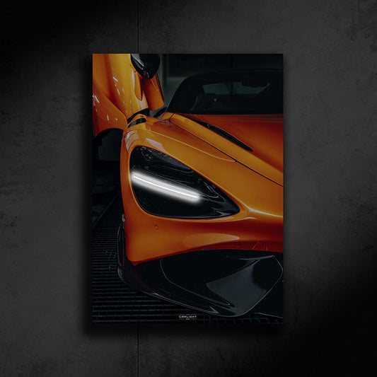 poster métallique mclaren 765lt avec néon led