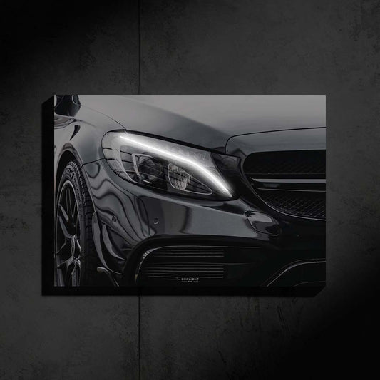 poster métallique mercedes e63s ama avec néon led