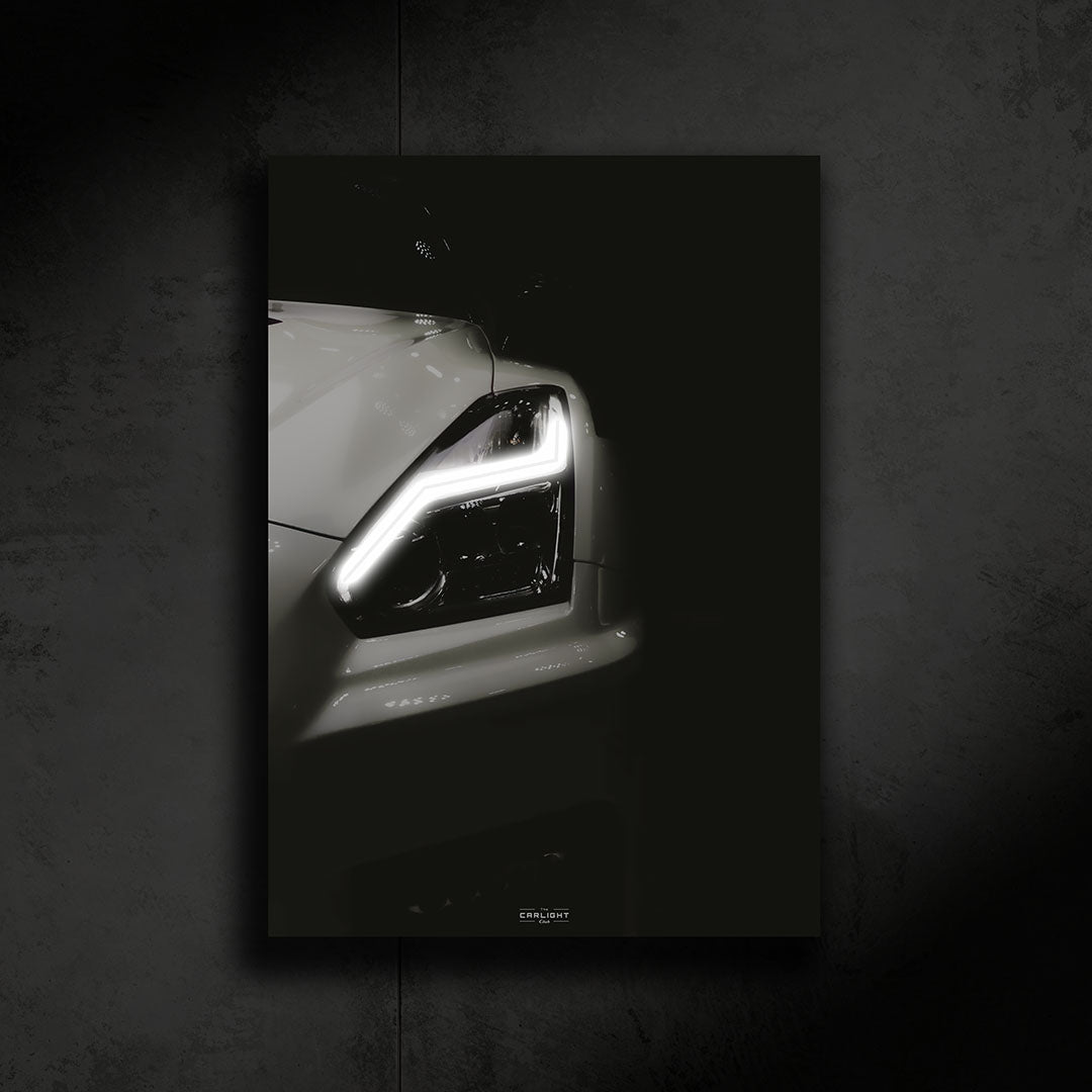 poster métallique nissan gtr nismo r35 avec néon led