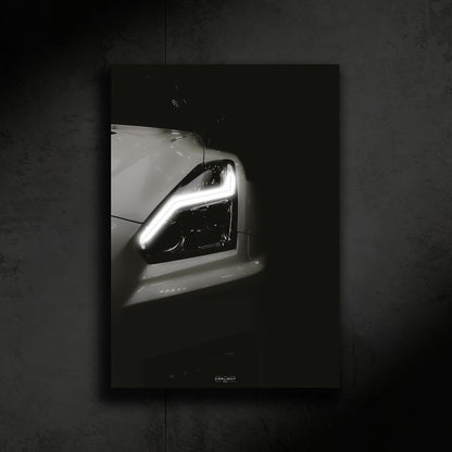 poster métallique nissan gtr nismo r35 avec néon led
