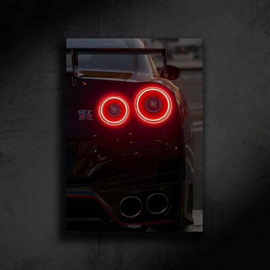 poster métallique nissan gtr r35 nismo avec néon led